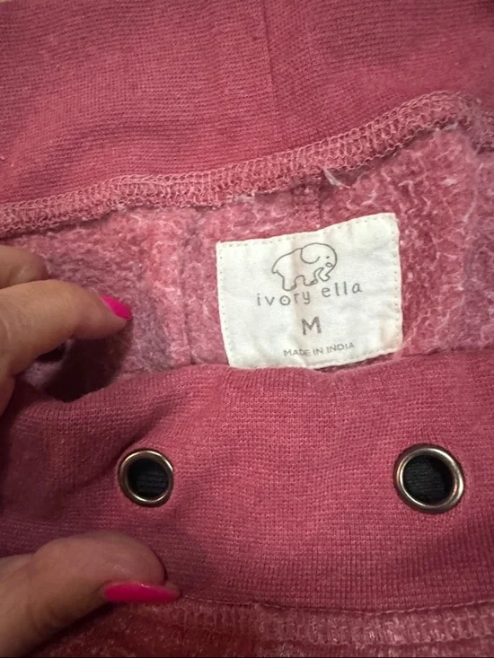 Adult Pink Marled Jogger Bottoms - Picture 3 of 3